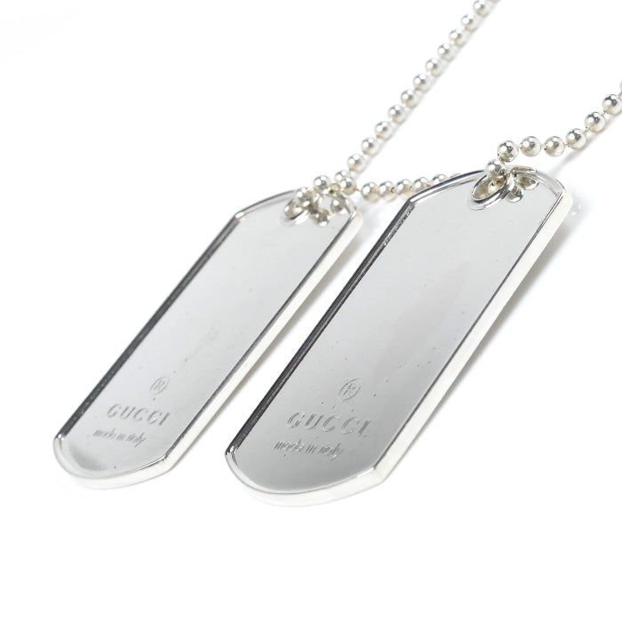 GUCCI グッチ シルバー925 ダブル ドッグタグ ネックレス 50.6g 60cm
