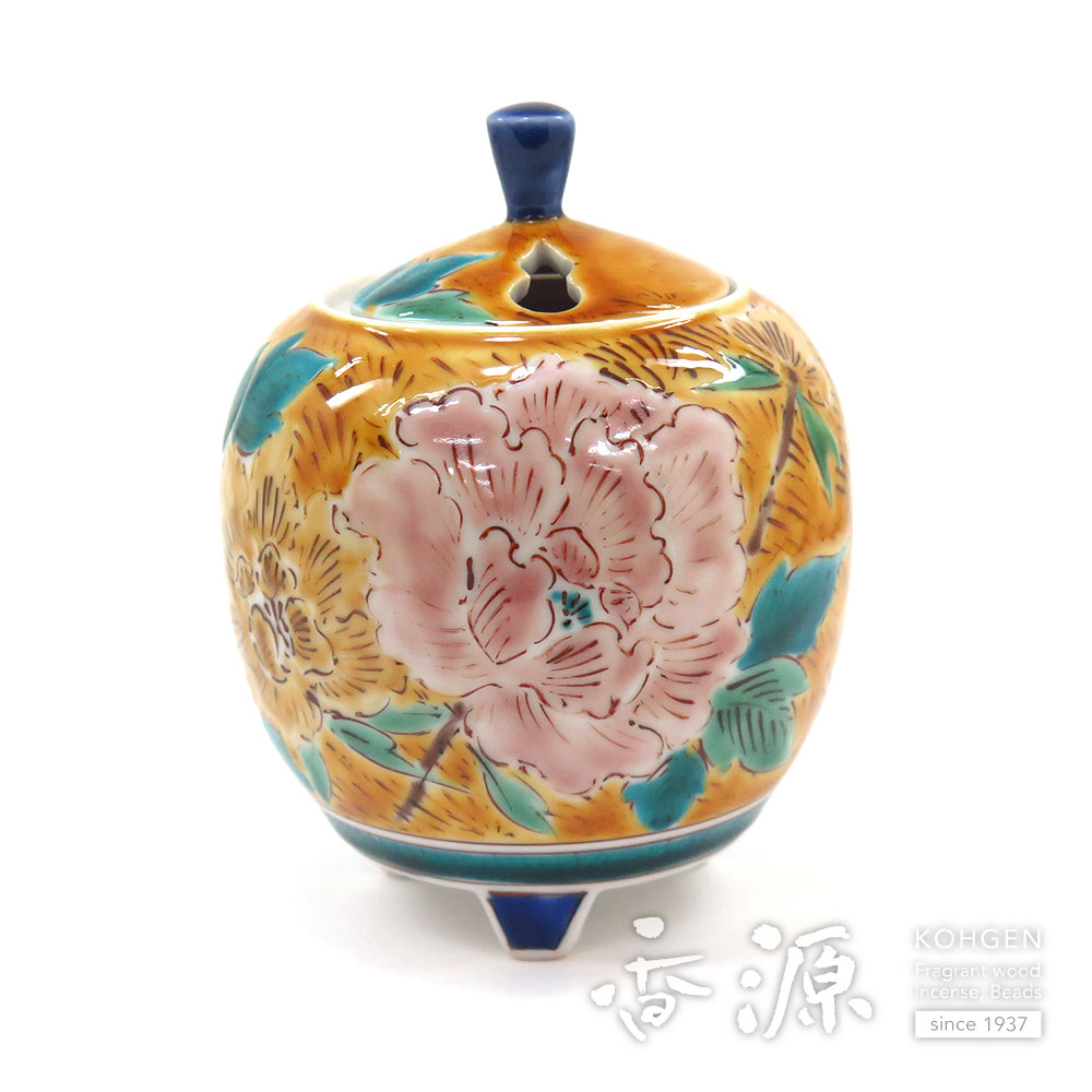 九谷焼 香炉 牡丹［松浦慎弥］ 限定品の通販 - お香専門店香源