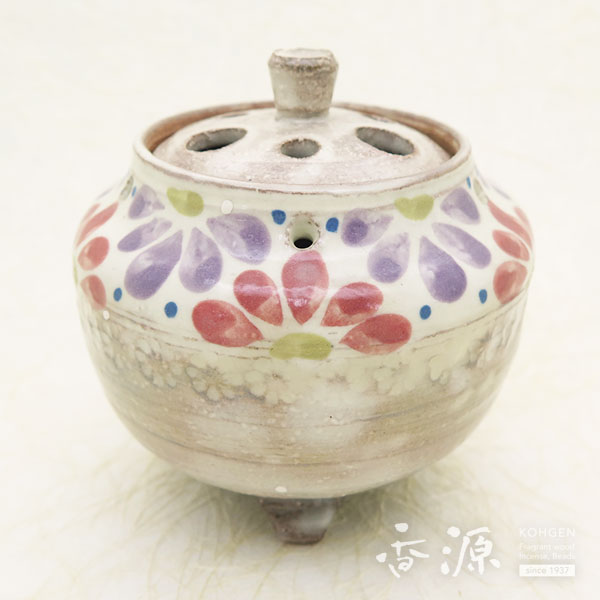 京焼 香炉 金彩の装飾 金粉椿 とこのま香炉（椿）｜京象嵌 小野