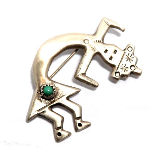 Navajo インディアンジュエリーブローチ/AM刻印うさぎモチーフ Navajo
