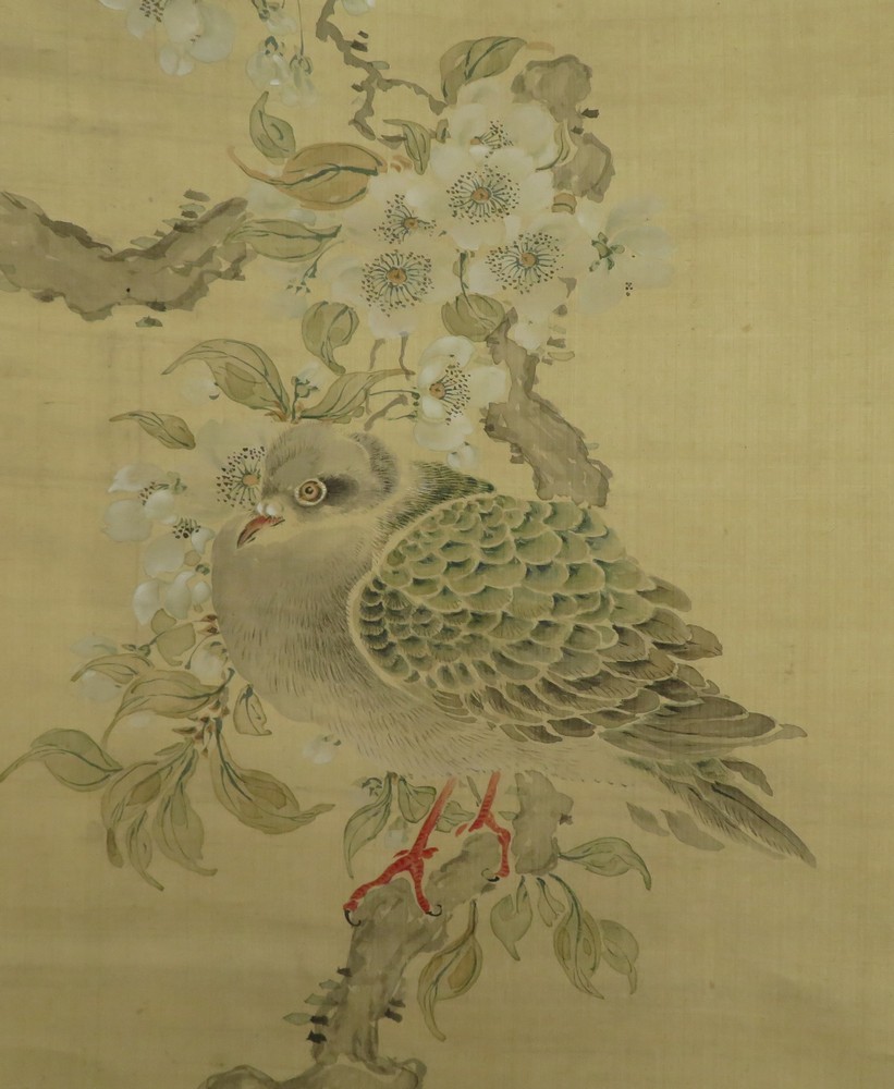椿椿山 『桜花鳩図』 [古美術こもれび] 骨董,掛軸,絵画の買取と販売,名古屋