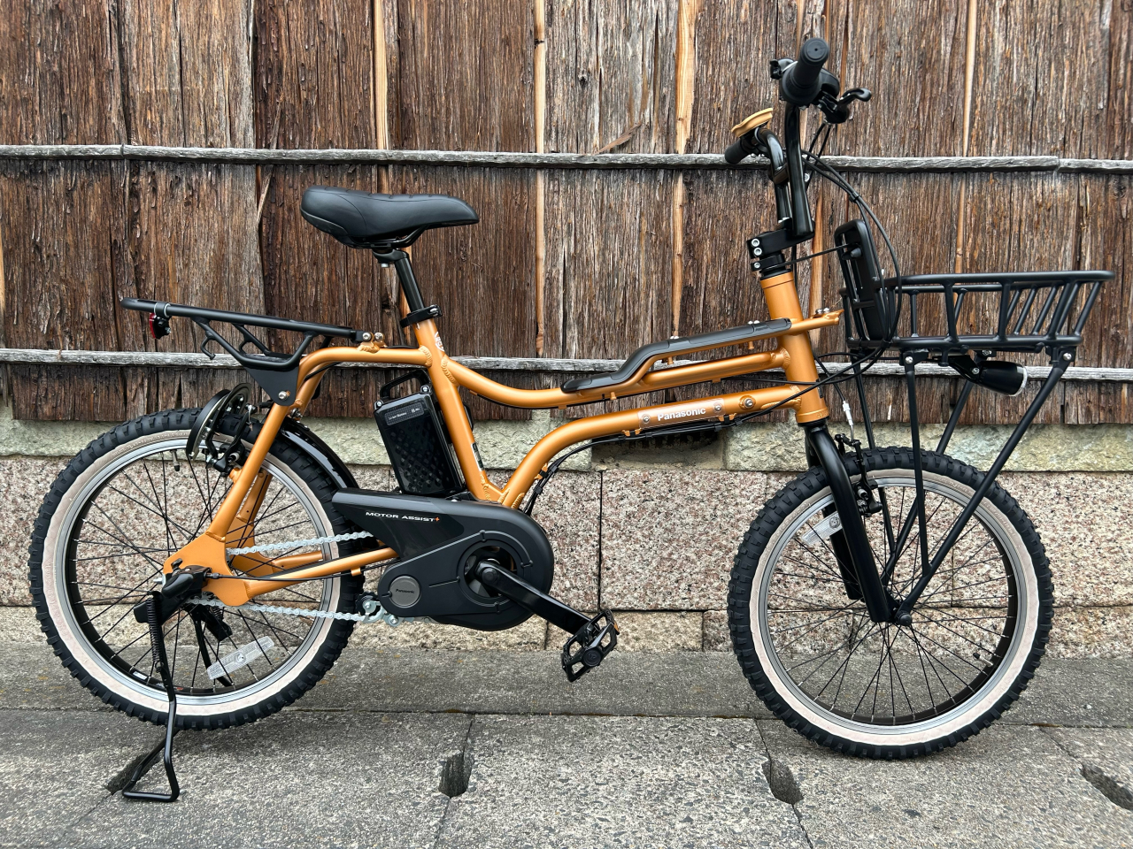 大阪府 パナソニック 電動アシスト自転車 黒 前面バスケット付き 大阪