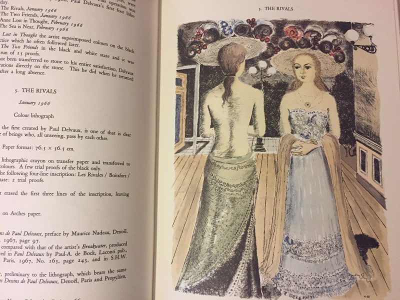 Paul Delvaux ポール・デルヴォー 石版画 「着衣のナイス」【額縁付