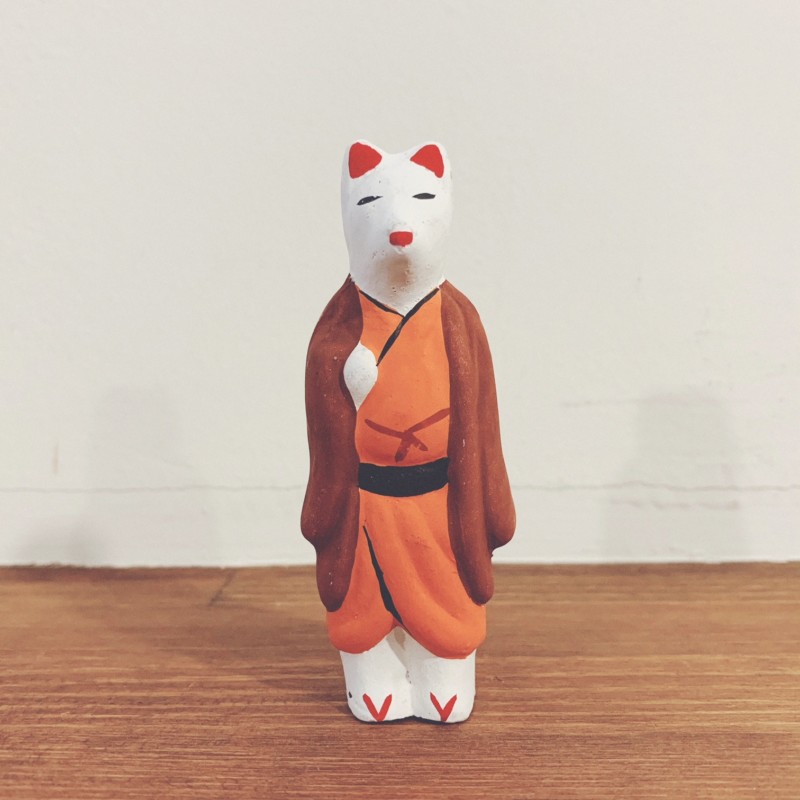 古作 土人形 狐 郷土人形 今戸人形 江戸期 アンティーク 古作 土人形