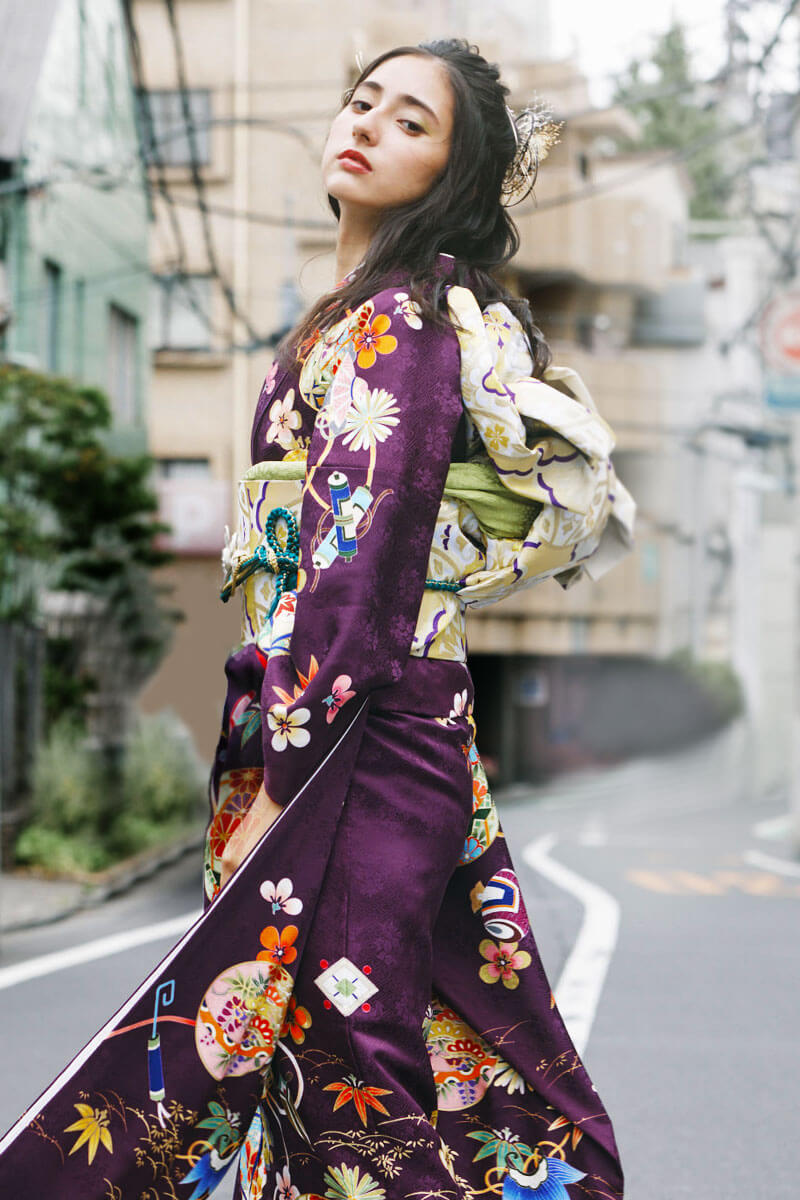 振袖 金通し 金駒刺繍 金彩 蝶 晴れの日 成人式 着物 063w p