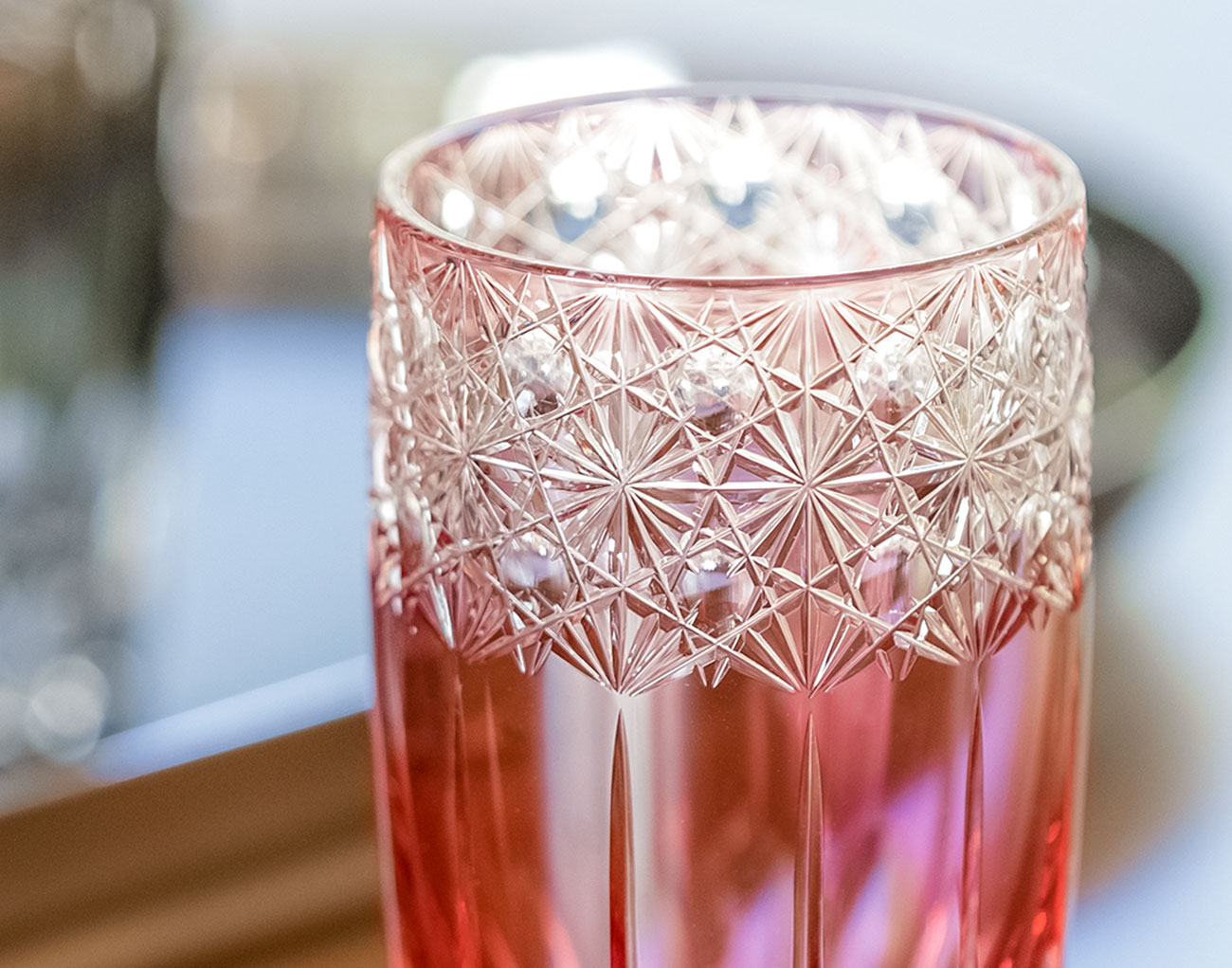 江戸切子 伝統工芸士・鍋谷淳一 作 スリムグラス＜光華＞ | カガミ