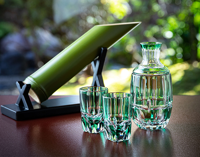 根本幸雄作 江戸の花切子酒器2個セット 【公式通販】