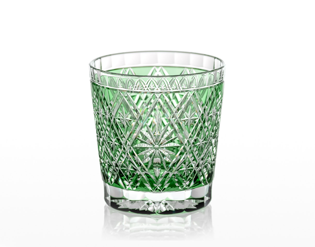 江戸切子 伝統工芸士・篠崎英明 作 ロックグラス＜菱花＞ | カガミ
