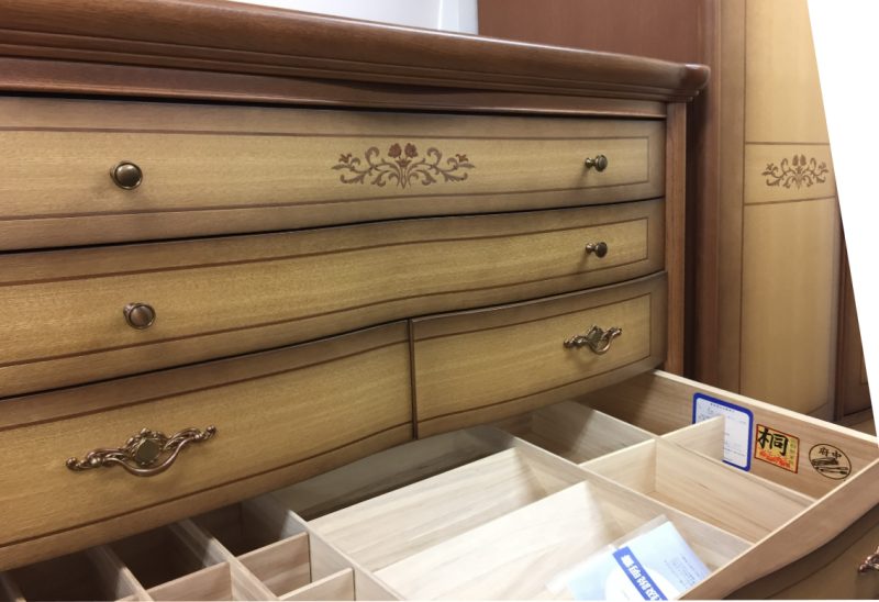 土井木工婚礼家具府中家具桐箪笥北海道産ナラハイチェストタンス箪笥