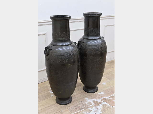 骨董品 、古美術特大古銅鳳凰花瓶 【公式通販】