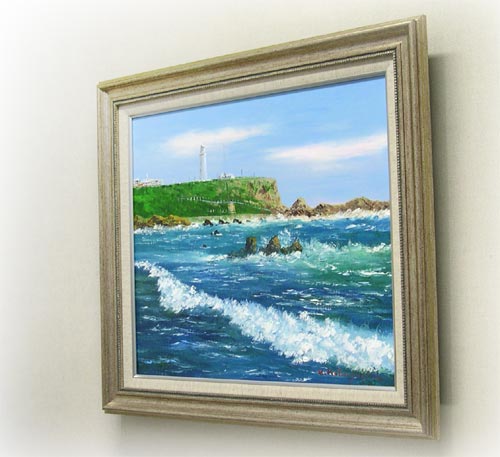 絵画 油絵 犬吠埼 （小林幸三） 送料無料 【海・山】【肉筆】【油絵