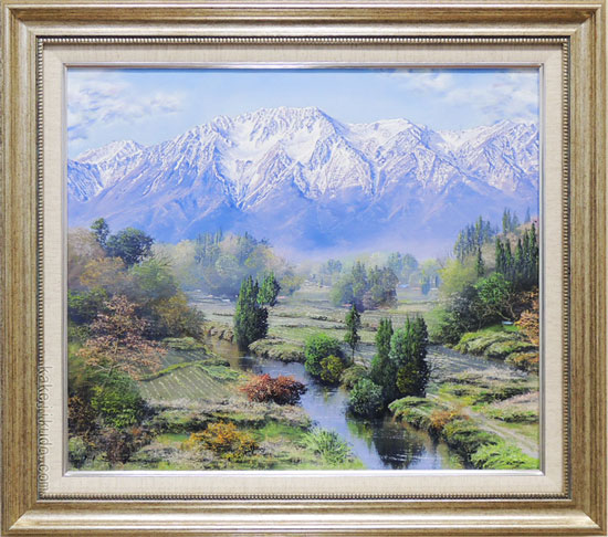 F6号)山下清 【諏訪大社・秋宮】肉筆/表サイン有/裏シール有/油彩/手描