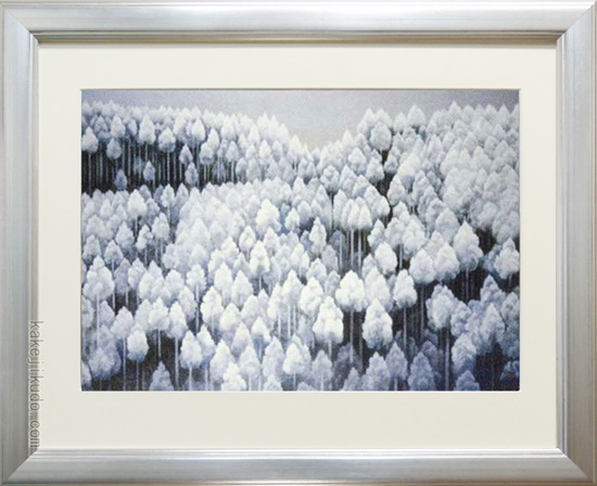 作品名 「初冬」 日本画 額入り】東山魁夷の流派 作品名 「初冬」 日本
