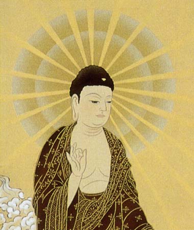 掛け軸 阿弥陀三尊佛 (松井翔雲) 送料無料 【掛軸】【一間床・半間床