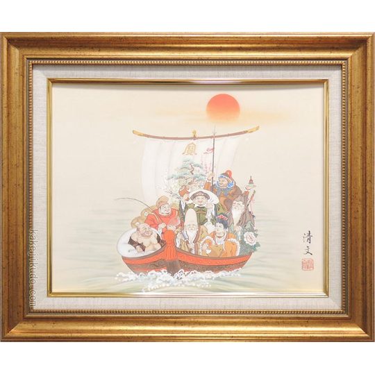 絵画 日本画 七福神宝舟 (加藤清文) 送料無料 【複製】【日本画