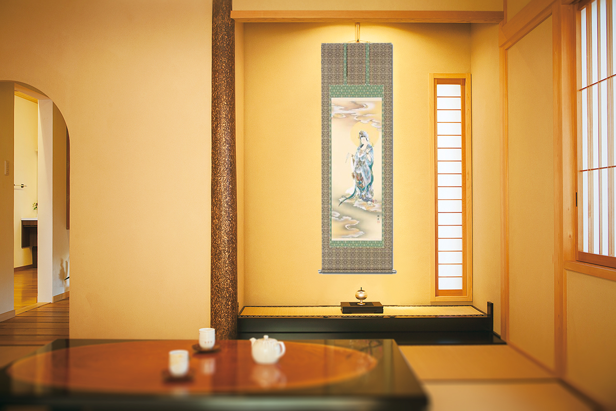 掛軸 高峰秀海 高枕笑浮世 共箱 書 5-6 掛軸 高峰秀海 高枕笑浮世 共箱