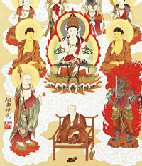 真言十三仏 松井翔雲（尺五アンド）肉筆！ 真言十三仏 - 掛け軸（掛軸