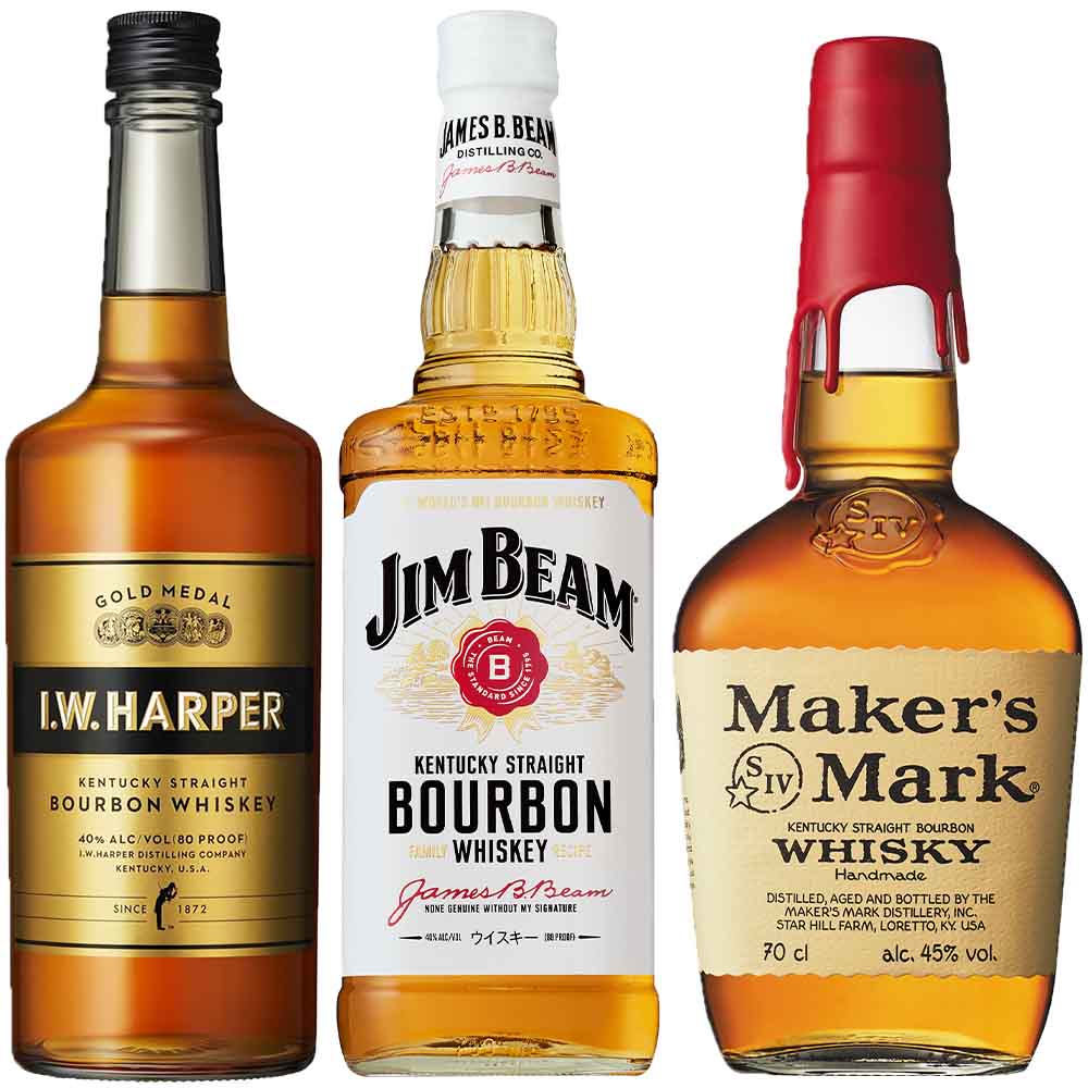 セット〕バーボン飲み比べ3本セット 700ml×3本｜格安・安いお酒の通販