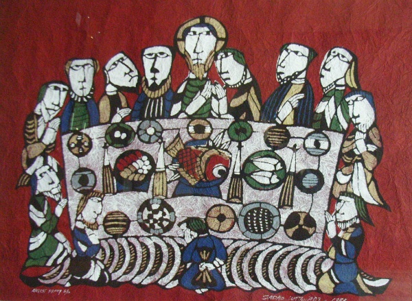 弟子の足を洗うイエス 渡辺禎雄 1993年作 弟子の足を洗う