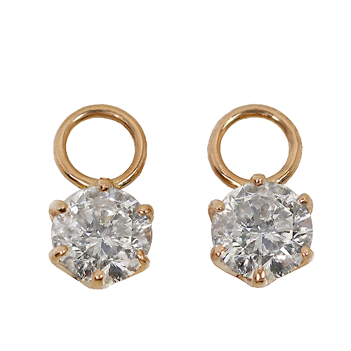 チャームのみ可 人気 スライスダイヤモンド*18k枠留め ピアス