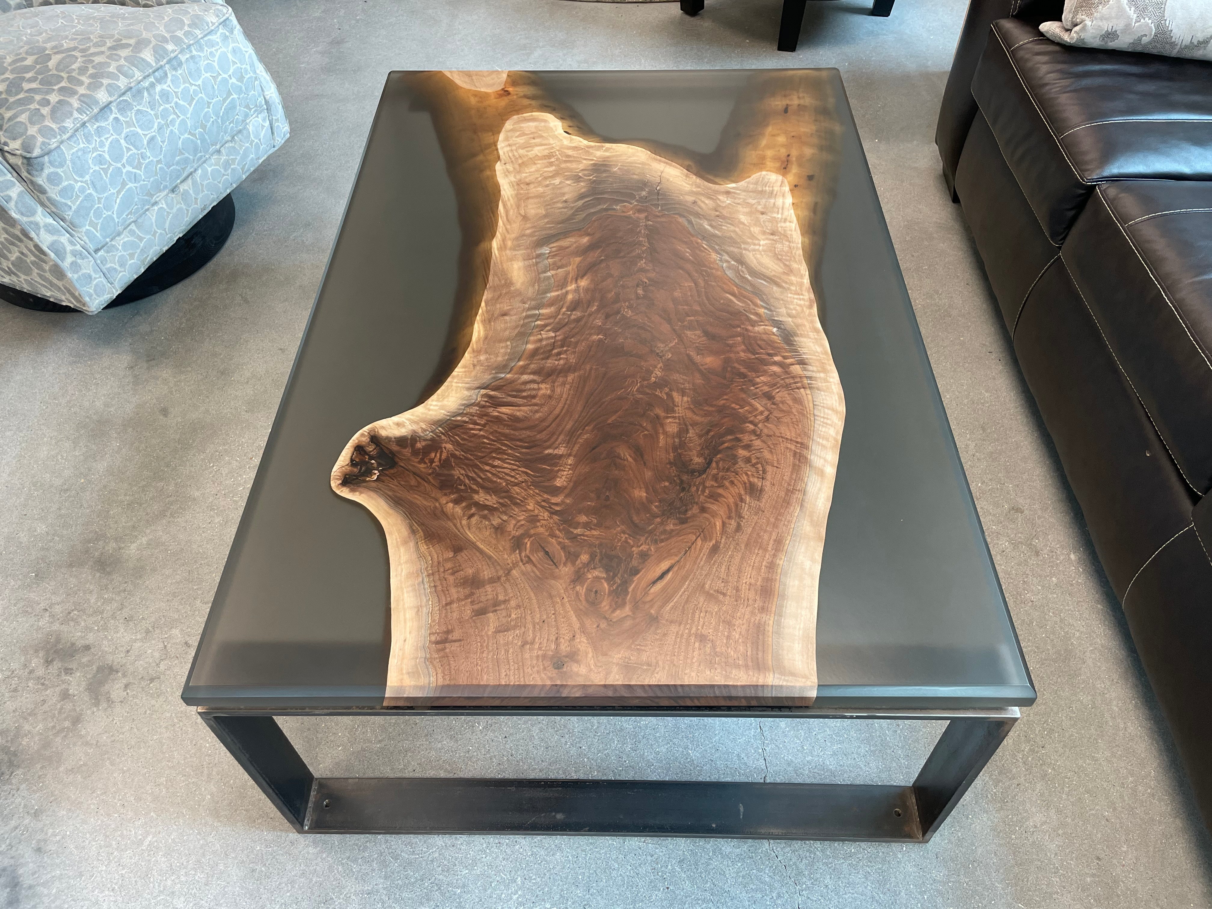 Epoxy Casted Black Walnut Coffee Table 141 - KC Custom Hardwoods