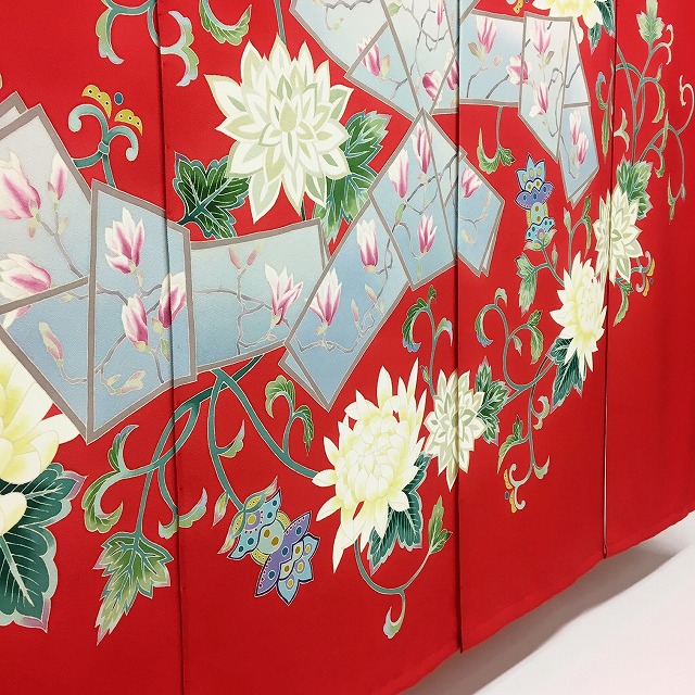 別誂え 加賀友禅 花嫁のれん『菊唐花更紗文』 – 加賀友禅・花嫁のれん