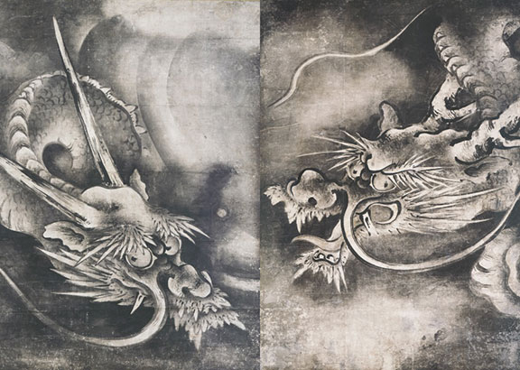 AKa6864 海北友松 雲龍図 肉筆 額 AKa6864 海北友松 雲龍図 肉筆 額