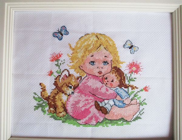 アメリカHAED社 クロスステッチ刺繍25カウント完成品 キャバリアパピー