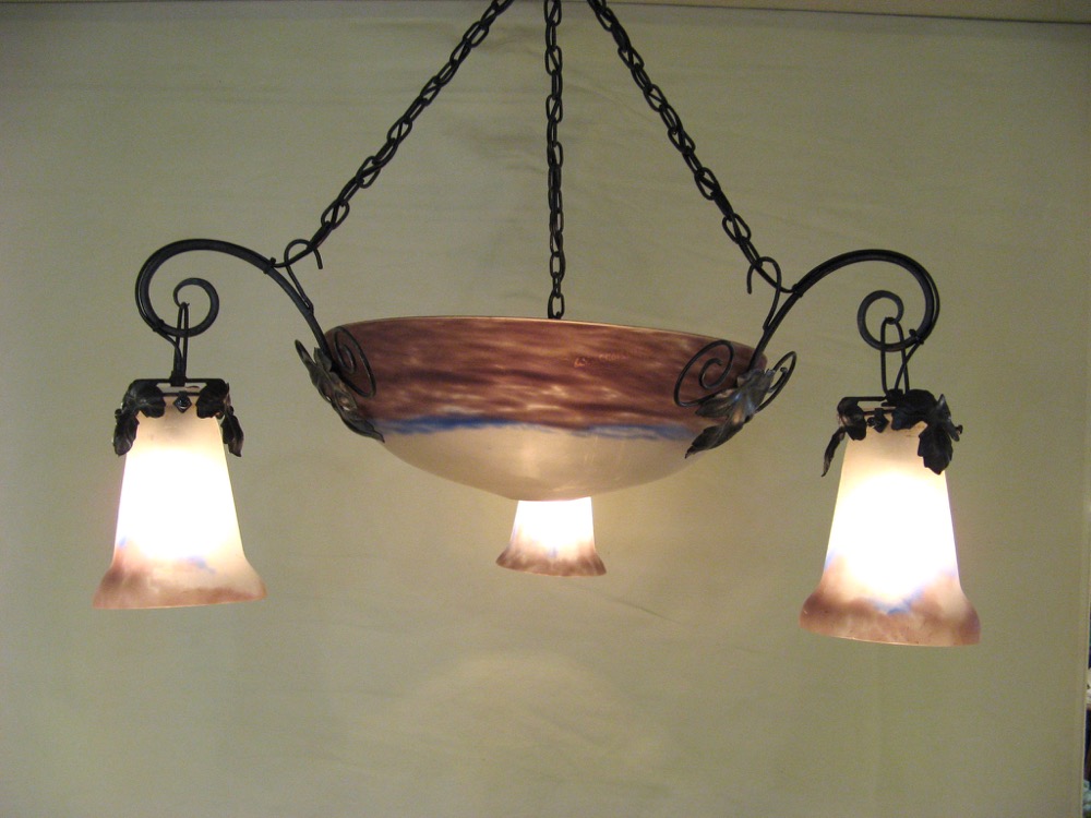 フランス アンティーク ミューラー アイアン 4灯 シャンデリア | キヤ