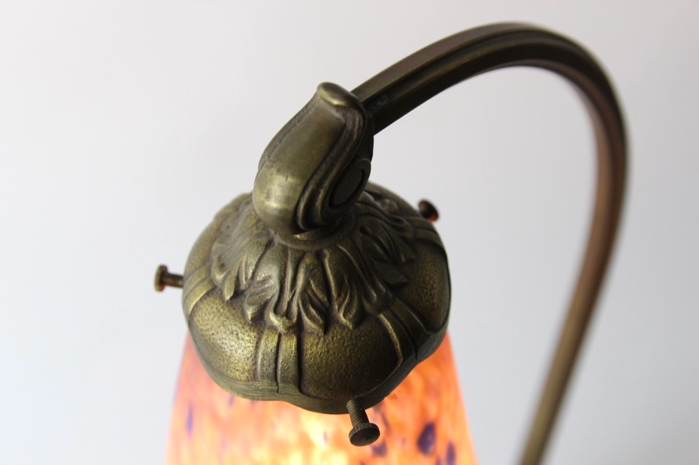 ガラス シェード フランス製 サイン入 アールヌーボー～デコ 洋館