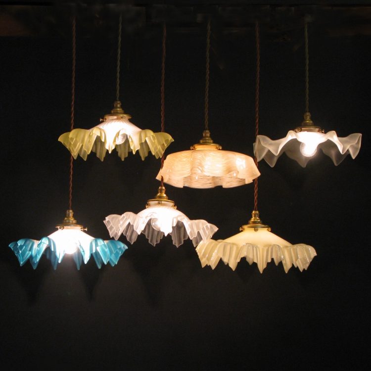 購入 53-1. 40's フランスアンティーク 古民家 ガラスシェード