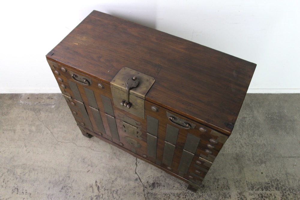 朝鮮 アンティーク 李朝家具 楡 バンダジ ウィッダジ キャビネット