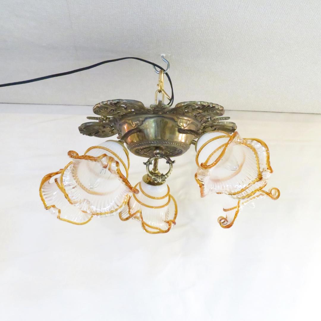 アンティーク】1910sー20s シャンデリア BRYANT照明 ペンダント