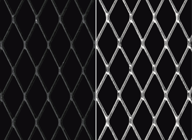 スチール枠にエクスパンドメタル のディスプレイステージ スチール枠に