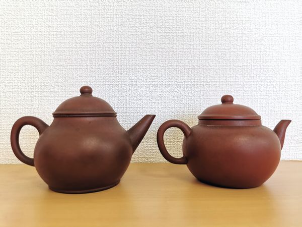 平桃作別煙孟臣（水平壷）、荊渓恵孟臣製の朱泥茶壷（急須） 買取参考