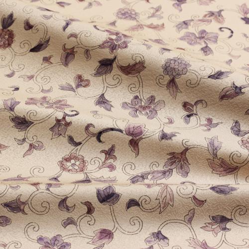 正絹小紋 東京染め [唐草更紗文様・アイボリー色] [FU-921061412-1