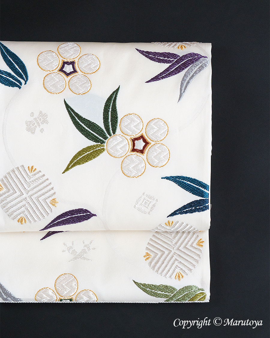 MAX10,000円OFFクーポン京袋帯 唐織り うさぎ 月笹花丸柄 松葉