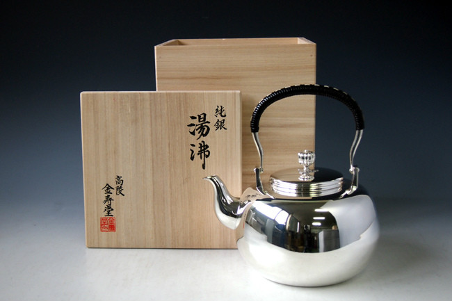 yw9 純銀製 湯沸（一升）みがき 純銀保証 銀瓶 約1.9L【日本製・証明書