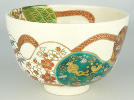 栗山園オンライン通販部 / 【出物】 仁清写六瓢箪茶碗 加藤利昇