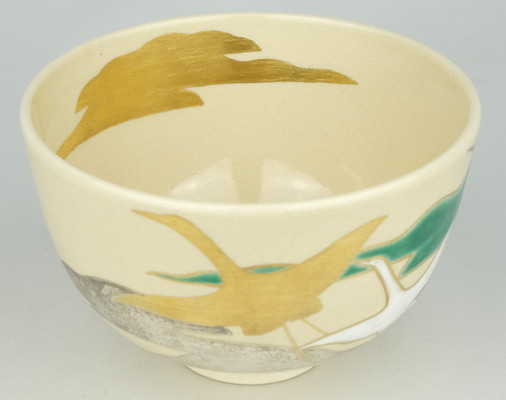 栗山園オンライン通販部 / 【出物】 仁清写鶴茶碗 16代永楽善五郎(即全)