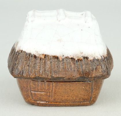 土渕善丕 夜牡丹 金彩 抹茶碗 天目秞に、木の葉紋 久田宗也 土渕善丕