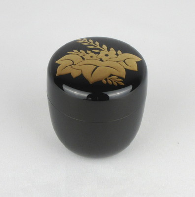 B256h 「棗 曙」若島孝雄作 共布共箱 内銀粉溜塗 福寿草蒔絵 新年