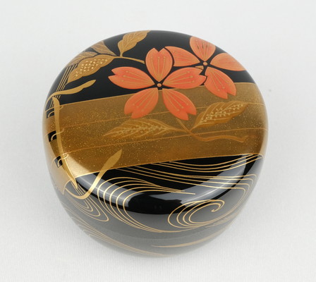 武蔵野蒔絵』清水博章作清博輪島塗棗茶道具茶入茶器富士山内銀溜