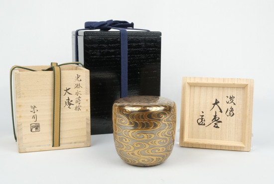 1116 茶道具春の野蒔絵棗2客未使用