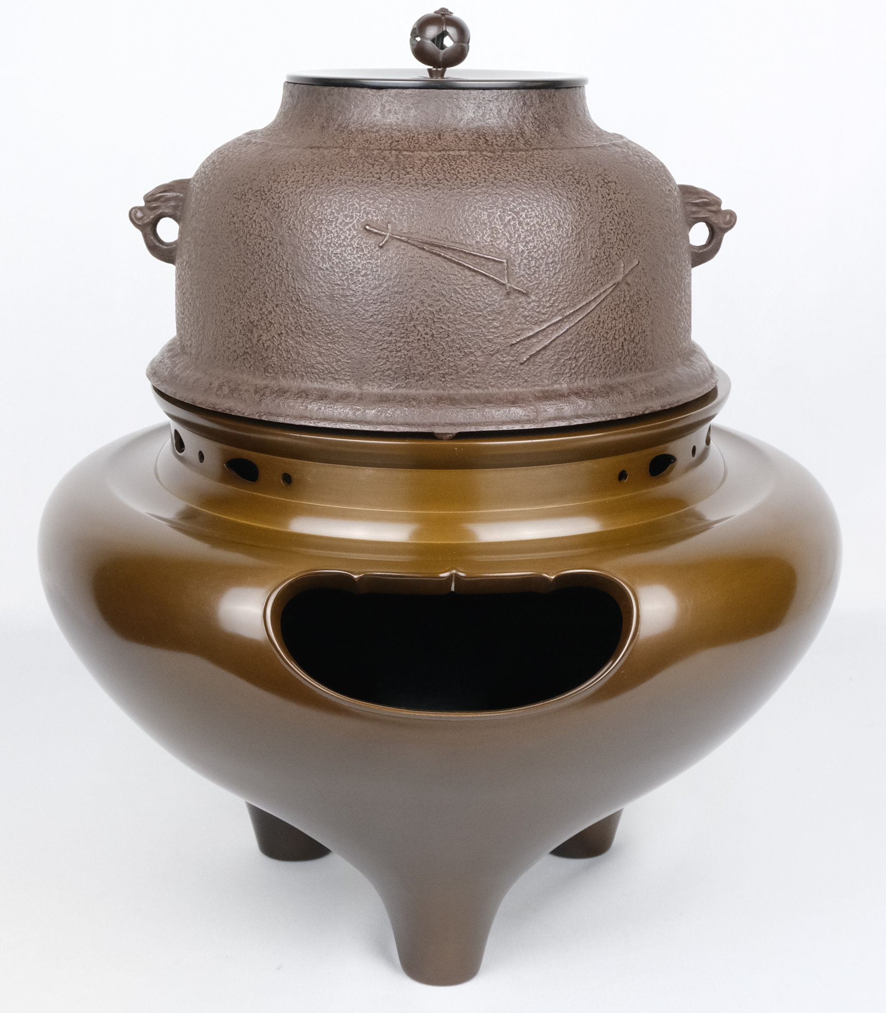 釜師 角谷莎村 象嵌 釜環 75g 東な7-1112☆2F 釜師 角谷莎村 象嵌 釜環