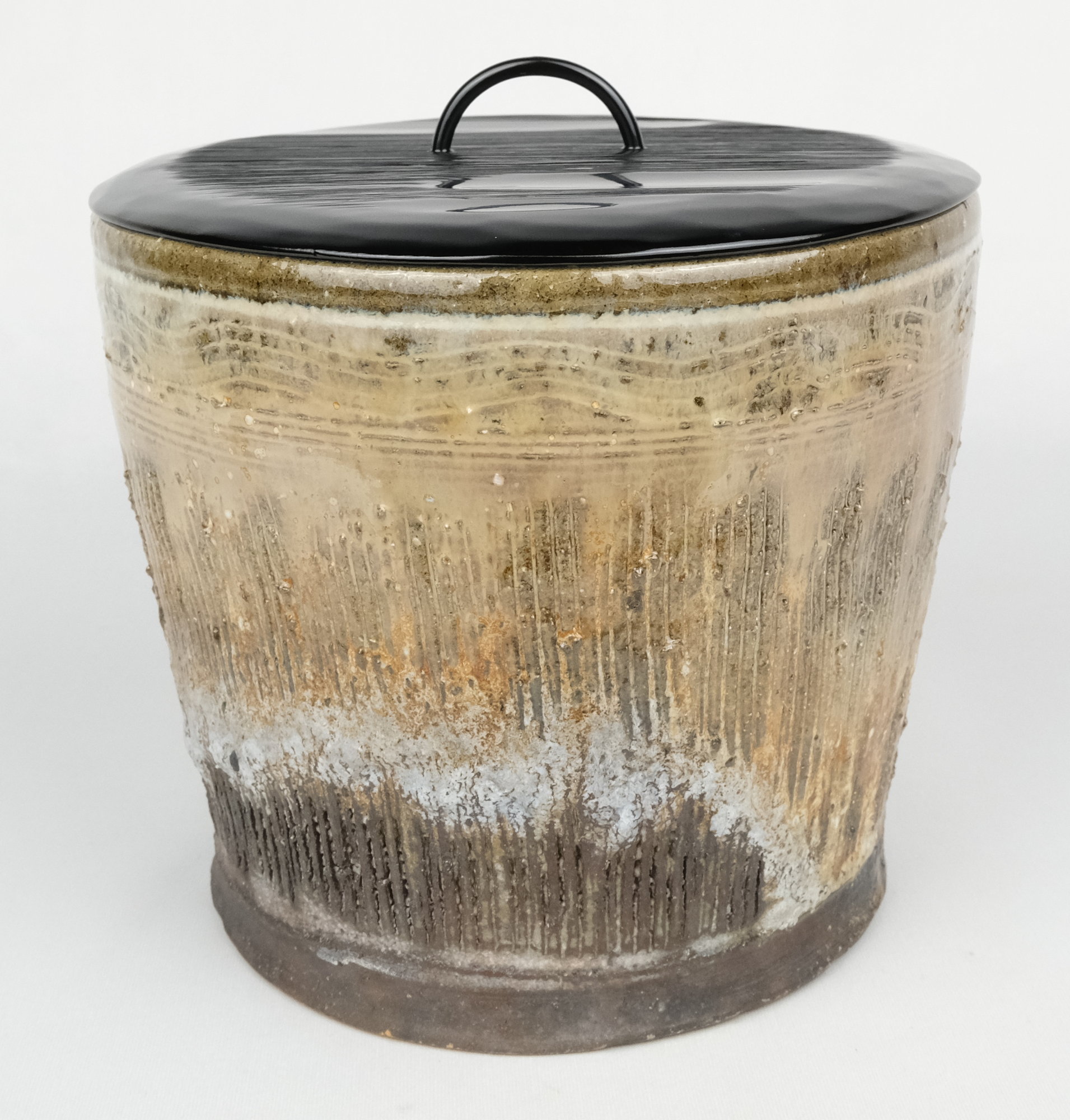 栗山園オンライン通販部 / 【出物】 萩灰被縄簾水指 坂田泥朱（14代