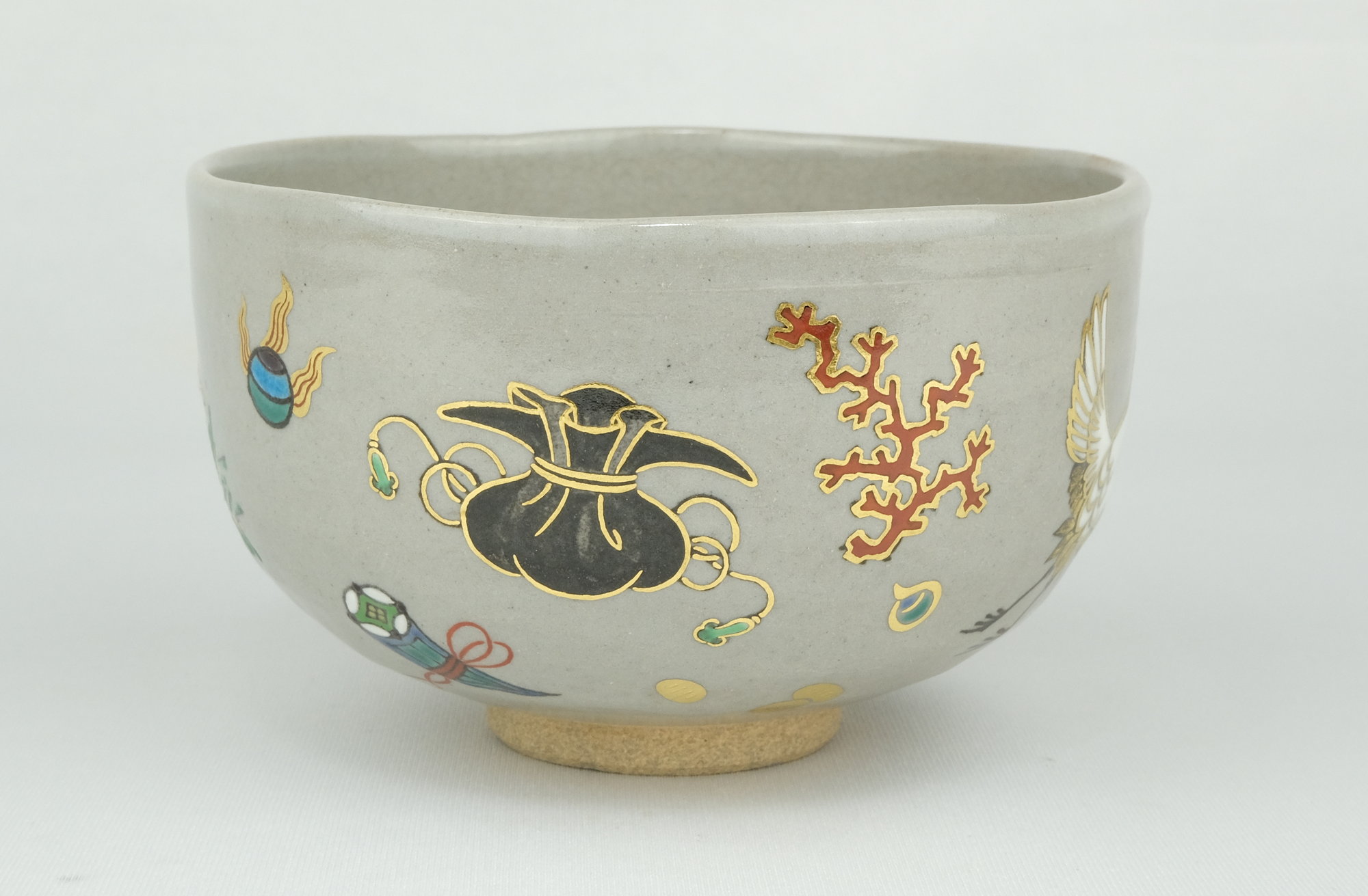 栗山園オンライン通販部 / 【出物】 乾山うつし松喰鶴に宝尽の絵茶碗