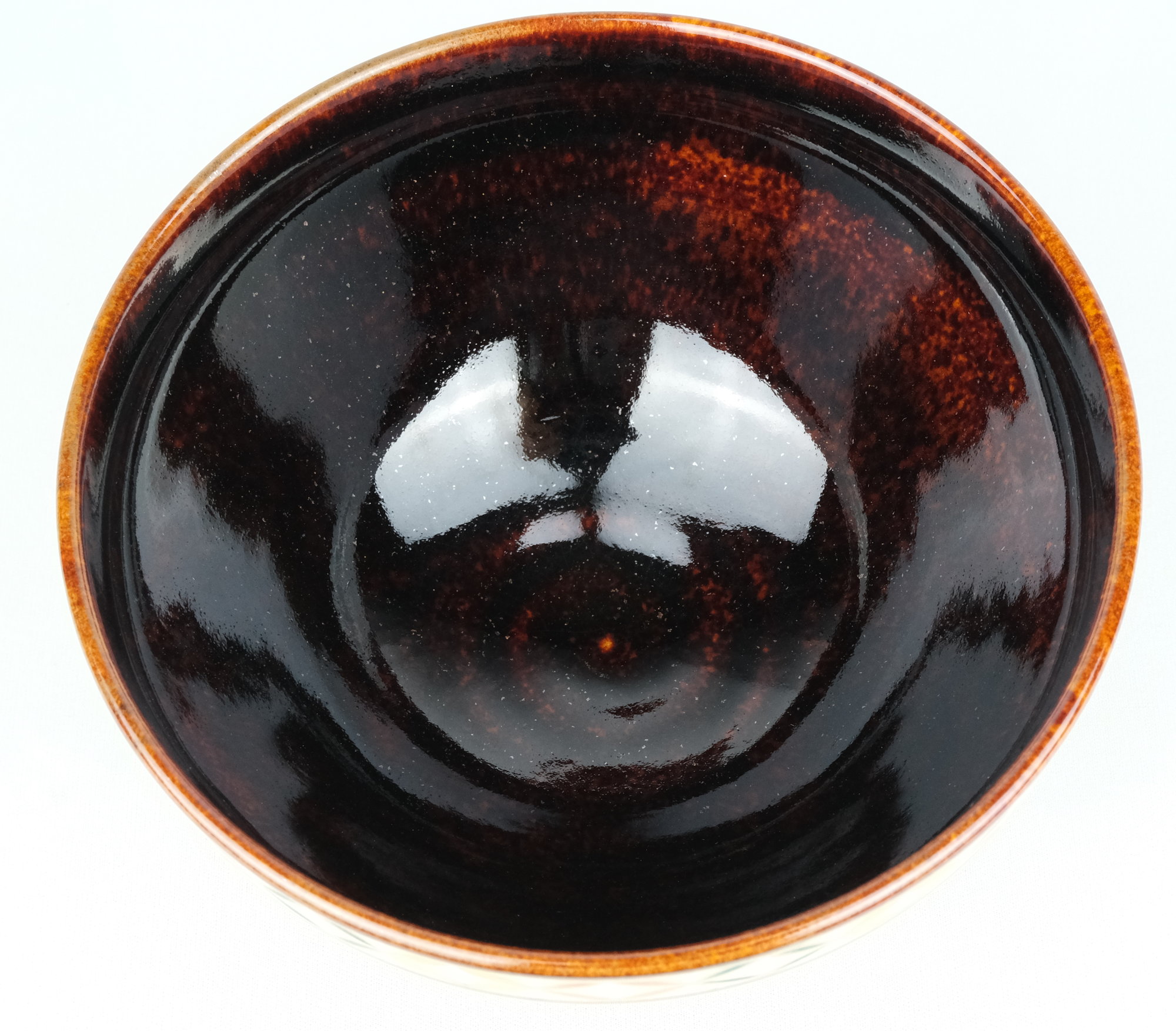 栗山園オンライン通販部 / 【出物】 天目色絵七宝つなぎ画数茶碗 10