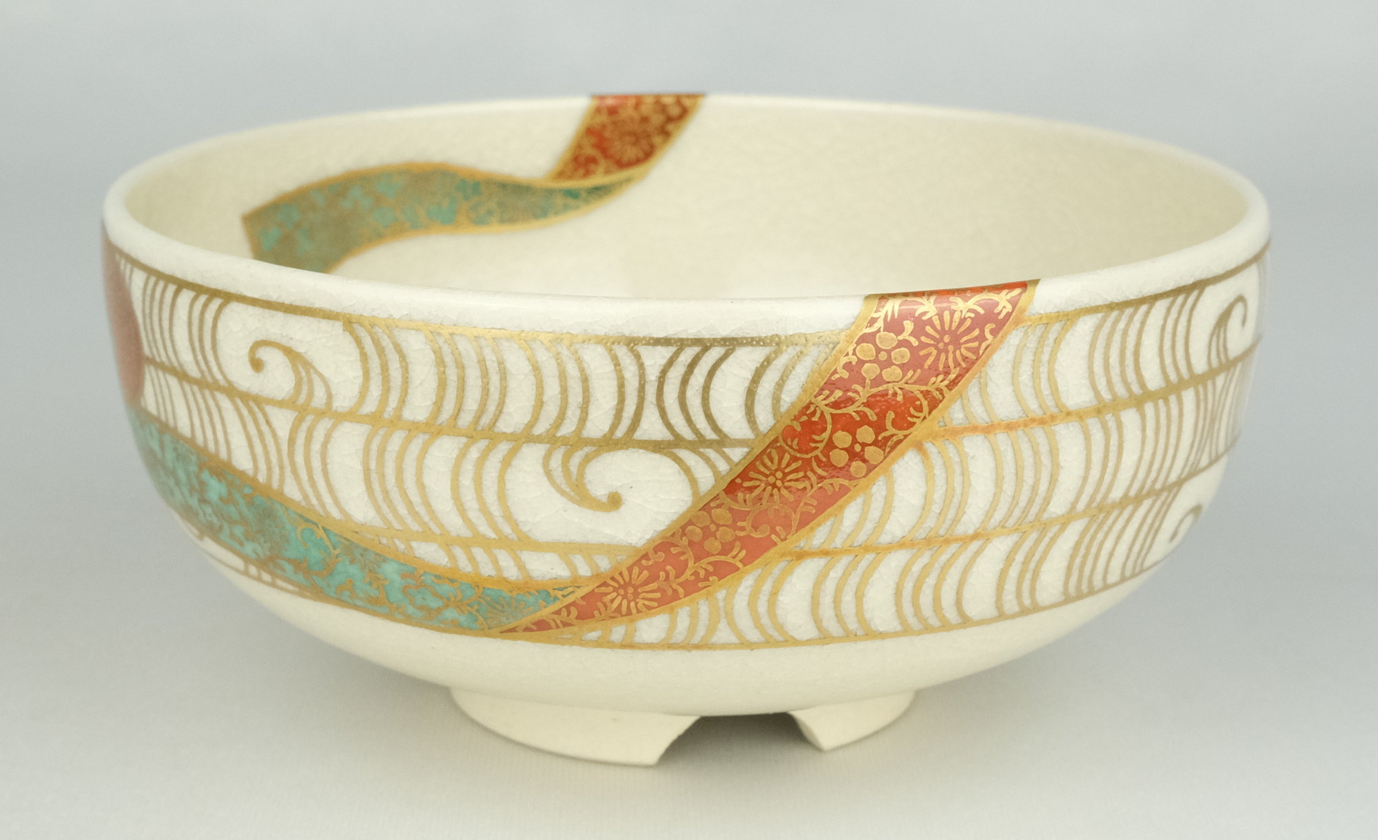 栗山園オンライン通販部 / 【出物】 色絵仁清友禅画茶碗 清閑寺窯