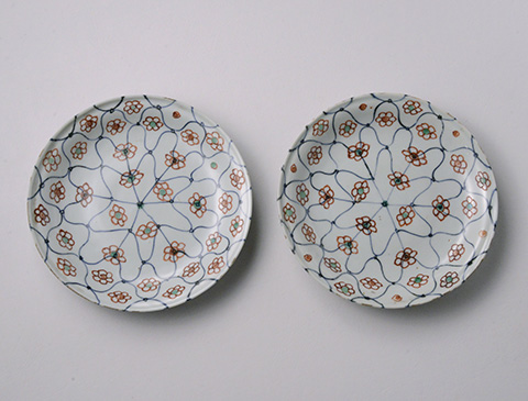 天啓赤絵網花文皿 五客 | しぶや黒田陶苑